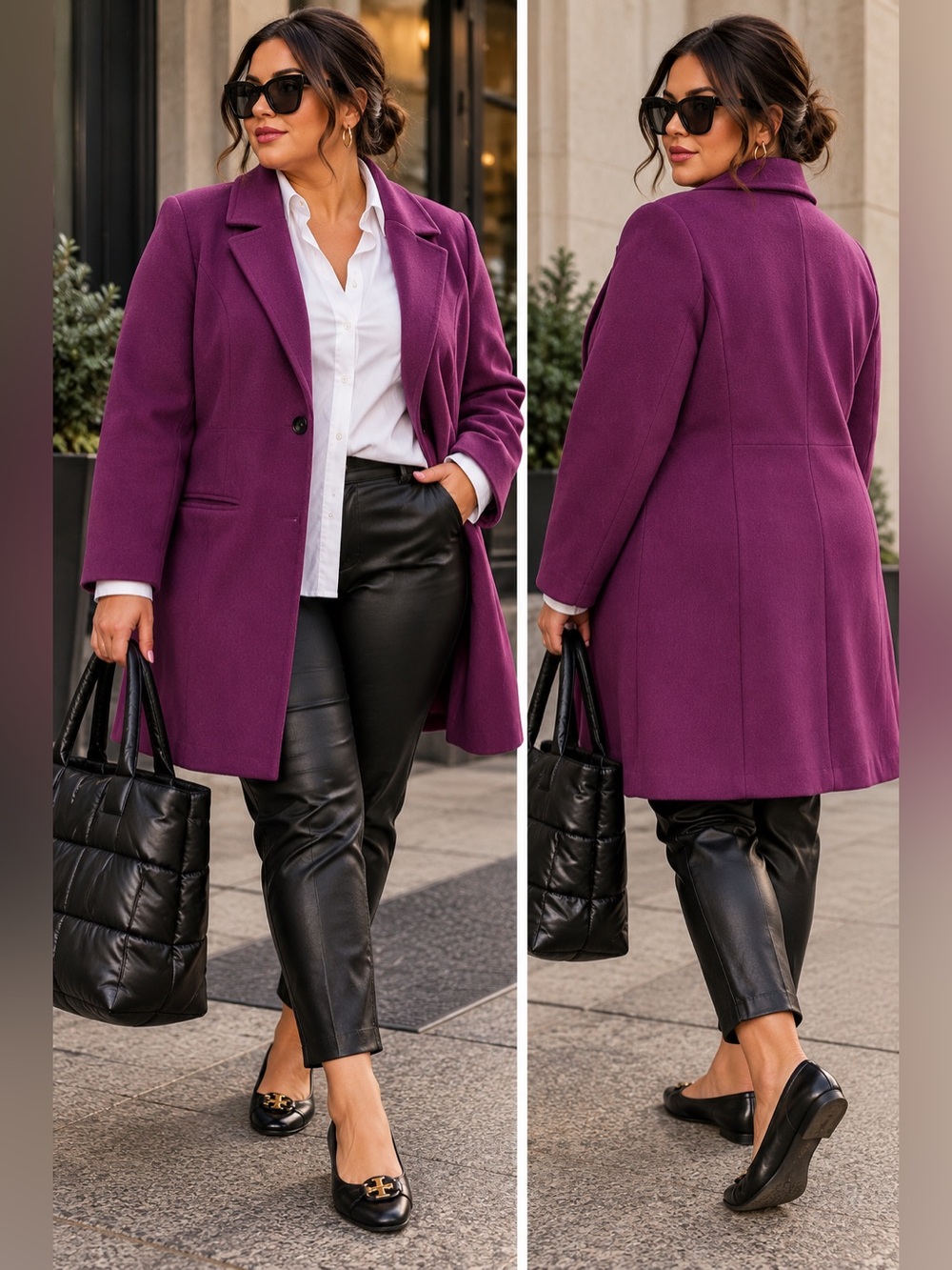 Torrid Purple Brushed Ponte Trench Coat